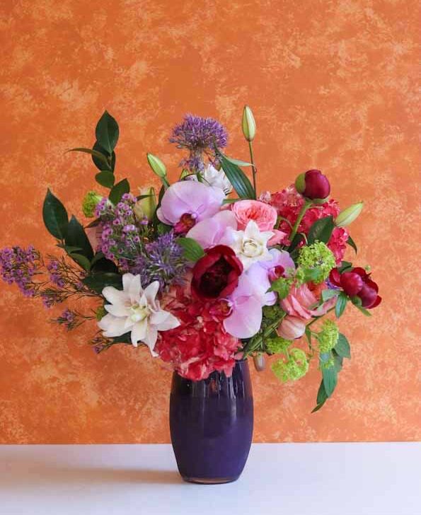 Hibiscus high large vase solo-1
