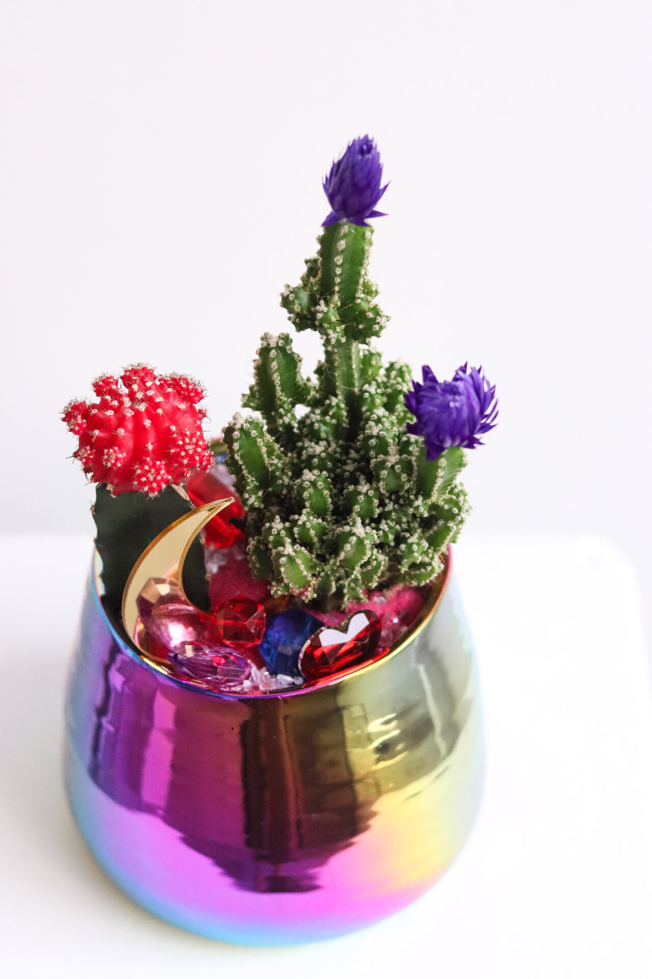 rainbow moon large closeup aerial